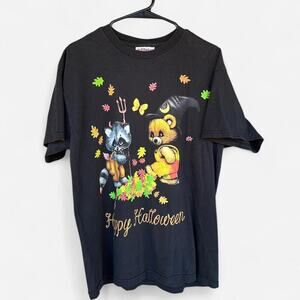 Vintage style halloween graphic tee featuring